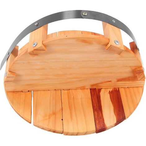 Étagère à whisky vintage ronde en bois, casier à vin mural --- (1/5)