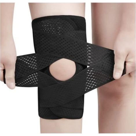 Genouillère - Stabilisateurs Latéraux - Pour Douleur Au Genou Et Récupération Post-Blessure - Noir - Taille Unique