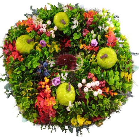 Couronnes Automnales pour Porte d'Entrée Couronne Blanche Citrouilles Décorations Rustiques pour Porte, Mur, Fenêtre, Cheminée, Patio, Noël et Thanksgiving (1/5)