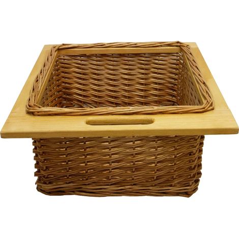 Pull Out Wicker Kitchen Baskets 500mm