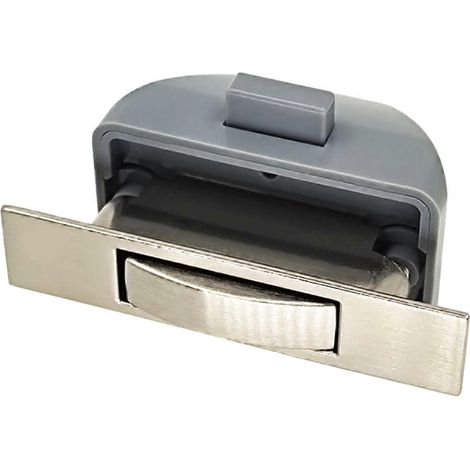 Loquet de tiroir de rechange avec bouton-poussoir pratique et durable pour camping-cars. Garde vos affaires en sécurité et bien rangées. Finition nickelée. (1/4)