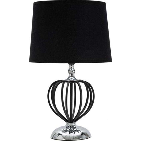 Lampe en métal noire avec abat-jour noir ø cm 28x44,5 (1/4)