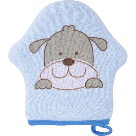 Éponge de bain douce en coton pour bébé, forme d'étoile cartoon, gant de toilette pour enfants, brosse de douche en coton (chien) (1/5)