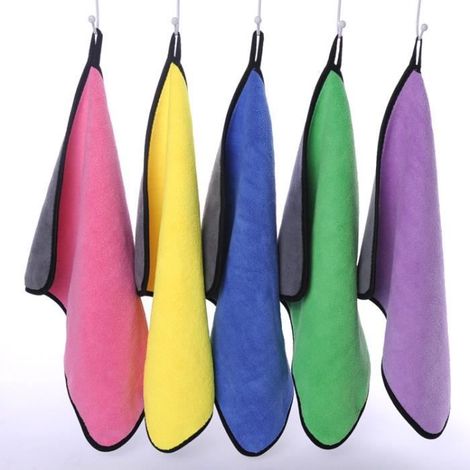 Lot de 5 Chiffons Microfibre Voiture. pour Entretien, lustrage, séchage et Nettoyage intérieur et extérieur Auto. Ultra-Absorbant (1/4)