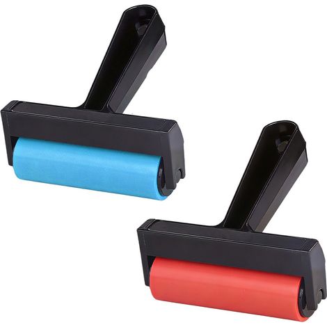 Rouleau pour peinture diamant - Lot de 2 - Rouleau pour pierre - 10 cm - Accessoires pour peinture diamant - Plastique - Kit d'outils - Accessoires de loisirs créatifs - Outils de roulage - Pour début (1/4)