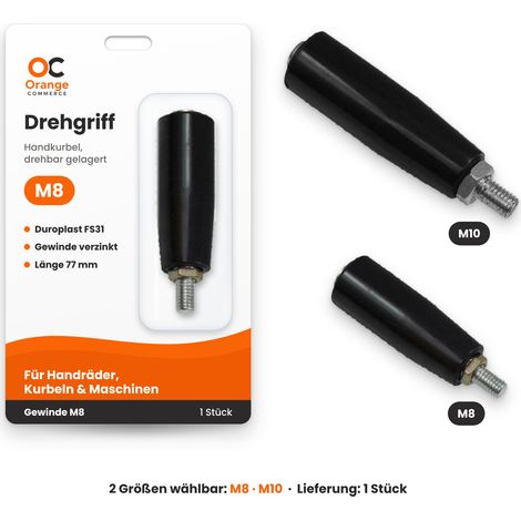 Drehgriff Handkurbel Kurbelgriff Duroplast drehbarer Griff Ballengriff Maschinen M8 (1/5)