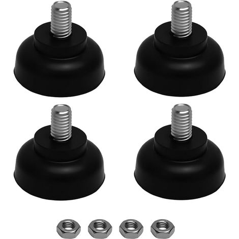 APOMOONS 4 Pied de Meuble Reglable M8 X 35 mm Avec écrou Hexagonal M8 Pied Reglable Réglables Antidérapants Caoutchouc Amortisseur de Chocs Pieds de Machine pour Appareils, Meubles et Petits Appareils (1/5)