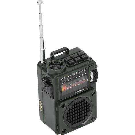 Radio portable HRD-700 avec lecteur de musique, réception radio complète, Bluetooth, lecture de cartes mémoire et compatibilité avec les radios NOAA, pour les personnes âgées. Compatible avec les onde (1/5)