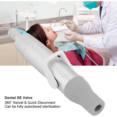 Embout d'aspiration dentaire court à faible débit avec valve SE, adaptateur pour pièce à main, éjecteur de salive buccal (1/5)