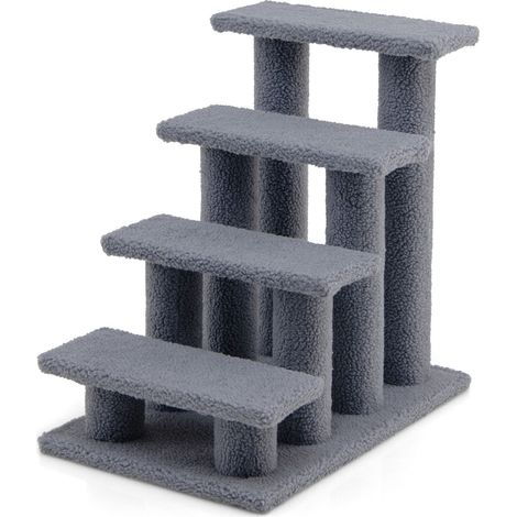 Árbol para gatos con escalera 60,5 x 40 x 60 cm ergonómico y práctico estilo moderno en cachemir gris 200010124