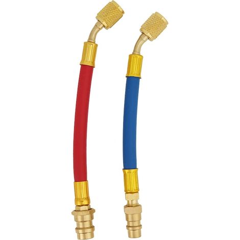 Lot de 2 adaptateurs pour climatisation R134a vers R12, en métal résistant à la corrosion, avec filetage étanche.