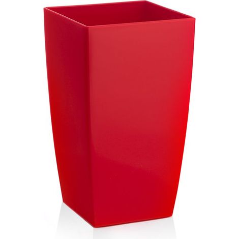 Vaso rettangolare "Algarve con riserva d'acqua" da esterno per fiori e piante -42 cm / Bianco