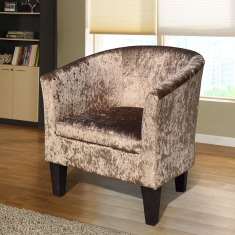 Tub chair Crush Velvet Brown