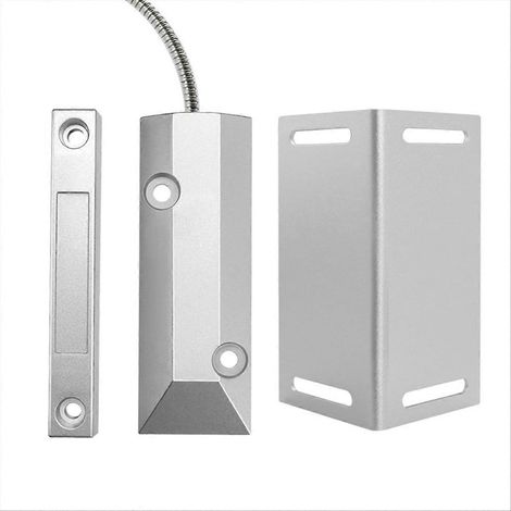 Capteur de porte de garage filaire robuste à contacts magnétiques NC avec support réglable (1/5)