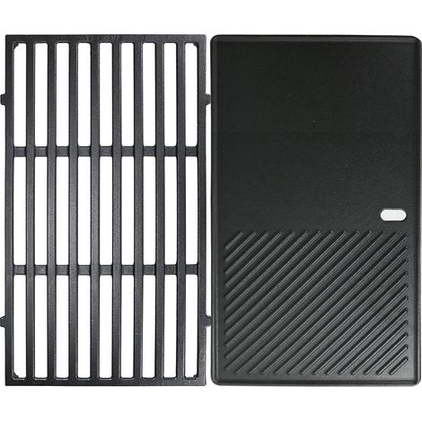 7638 44,5 cm Grille et plaque de cuisson pour barbecues à gaz Spirit I II E310 E320 E330 S310 S320 S330, pièces de rechange en fonte pour Spirit 300 Series, 2 pièces (1/5)