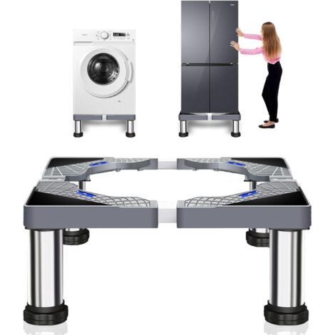 Support pour lave-linge, pied pour lave-linge, largeur réglable 40–60 cm, avec 4 pieds stables pour lave-linge, réfrigérateur, sèche-linge et congélateur, hauteur 23–26 cm (1/5)