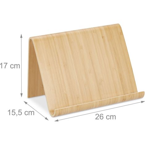 Leggio dal design moderno ed ergonomico 25 x 15 x 10 cm in bambù naturale 130013708