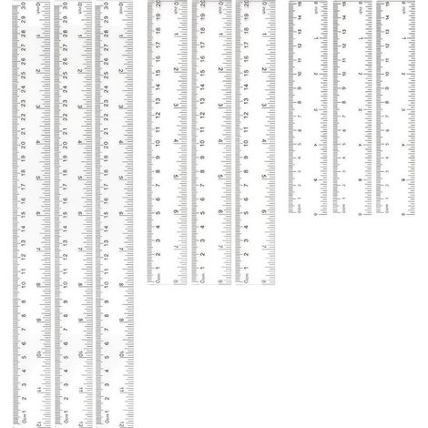 Règle en plastique graduée de 30 cm, lot de 9 règles transparentes (5,9/7,9/30 cm), tailles variées, fournitures scolaires et de bureau, dessin (1/5)