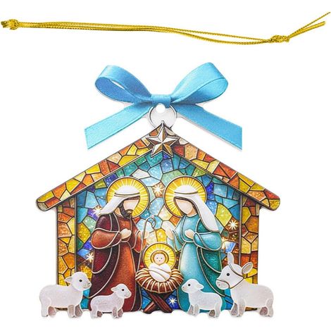 Décoration murale en acrylique à suspendre pour décoration d'intérieur élégante Motif de chambre festive Bleu (1/5)