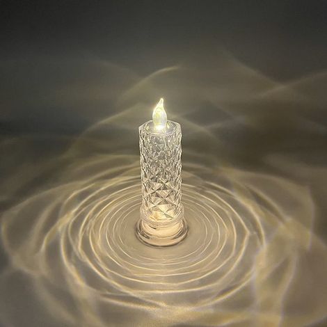 LED Leuchte mit Kerzenlichtsimulation, kreatives Nachtlicht, Nachtlicht fürs Schlafzimmer, Stimmungsbeleuchtung, Dekorationsartikel für den Schre (1/2)
