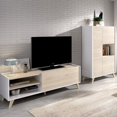 Wohnwand-Set Sutter, Schubladen, modular, 5 Regale, Eiche Braun (1/5)