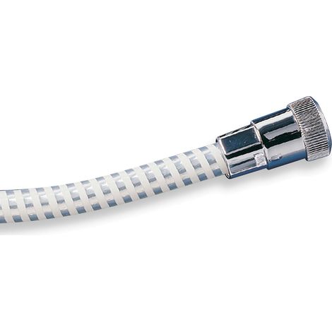 TATAY Tubo doccia ad anello, lunghezza 2 metri, PVC Flexo, filettatura universale G 1/2”, colore bianco-cromo (1/3)