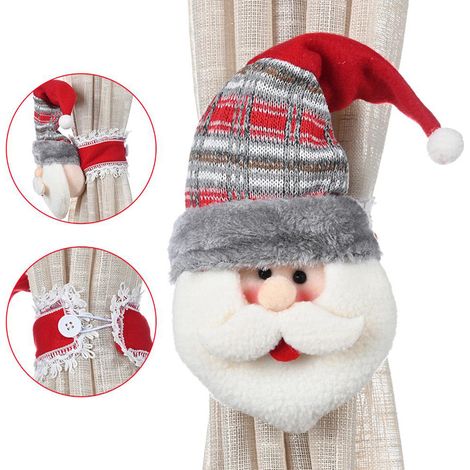 Weihnachtsfensterdekoration, Vorhangschlaufe, Weihnachtsmann, Schneemann, Rentier, Weihnachtsdekorationen, Geschenke (1/5)