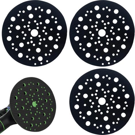 3 PCS Protections de Plateau de Ponçage Ø150mm à 70 Trous, Interface Auto-Agrippante pour Ponceuse Orbitale, Compatible avec Disques Abrasifs à Maille et Grilles de Ponçage (1/5)