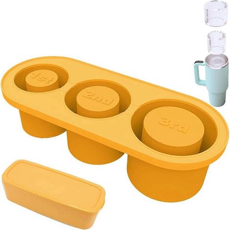 Silikon-Eiswürfelform für Becher, 20-40 oz, Eiswürfelform für Gefrierschrank, Gelb