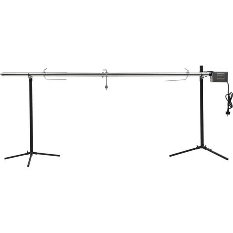 Gril de barbecue automatique inox 207x45x81 cm – Moteur électrique 15W – Capacité 40 kg – Pour agneaux, porcelets et poulets – Inlife (1/5)