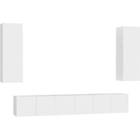 Maison Exclusive - Set Mobili Porta TV 5 pz Bianco in Legno Multistrato (1/5)
