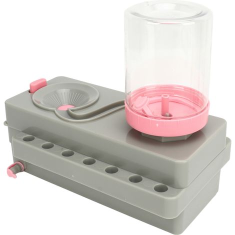 Nettoyeur et rince-pinceaux en plastique avec tuyau de drainage pour la salle de classe, l'extérieur et toute la famille. Couleurs : gris et poudre. (1/5)