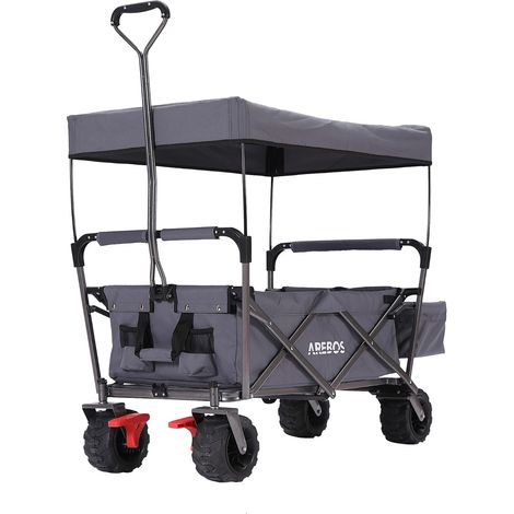 AREBOS Carretilla de mano con techo Carro de transporte Carro de equipamient (1/5)