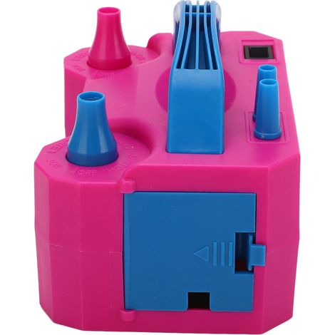 Elektrischer 600-W-Ballonaufbläser, automatische Luftpumpe mit Doppeldüse, Aufblasgerät, Rot/Rosa, EU-Stecker 220–240 V (1/5)