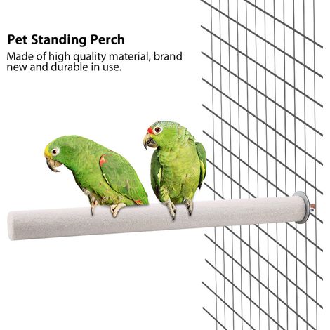 Perchoir pour perroquet blanc, barre de dressage, outil de broyage, jouet pour animaux de compagnie pour cage (2,5 x 25 cm) (1/5)