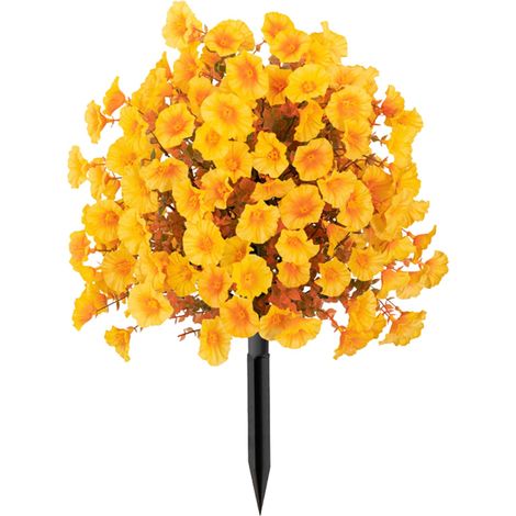 Bola de boj artificial: flores de seda artificiales resistentes a los rayos UV con estaca para el suelo – soportes de jardín artificiales morados para la decoración de porches, terrazas o ventanas, am (1/5)