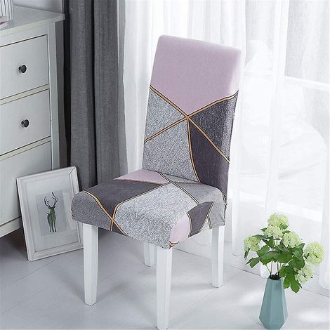 Housse de chaise de salle à manger extensible à imprimé patchwork pour mariages, hôtels et restaurants (1/5)