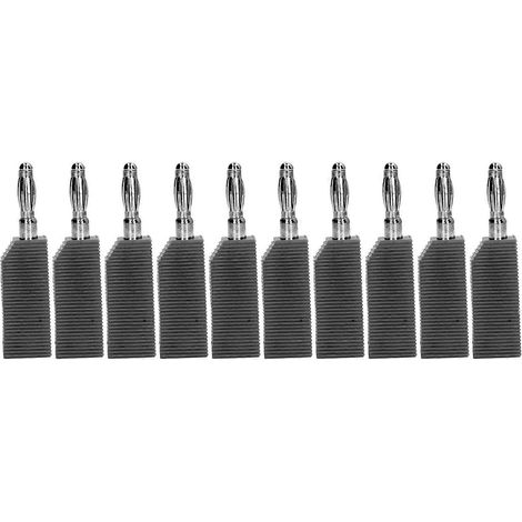Lot de 10 fiches bananes 4 mm en laiton PE, connecteurs sans soudure, accessoires pour tests électriques, J.10030, noires