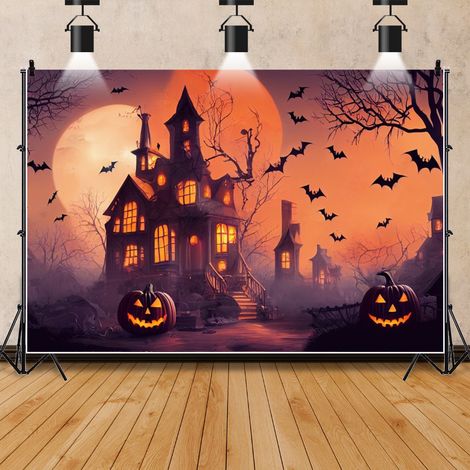 Fond pour Halloween, décoration murale haut de gamme pour une ambiance festive, bannière photo - 110 x 180 cm - Style 3