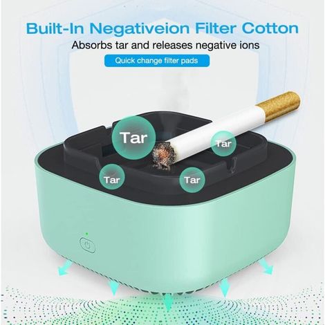 Cendrier Purificateur dAir, Cendrier Sans Fumée, Cendrier Aspirateur de Fumée, Cendrier Électronique Sans Fumée, Cendrier Intelligent Aspiration Sur 360 Degrés avec Ions Négatifs (1/4)