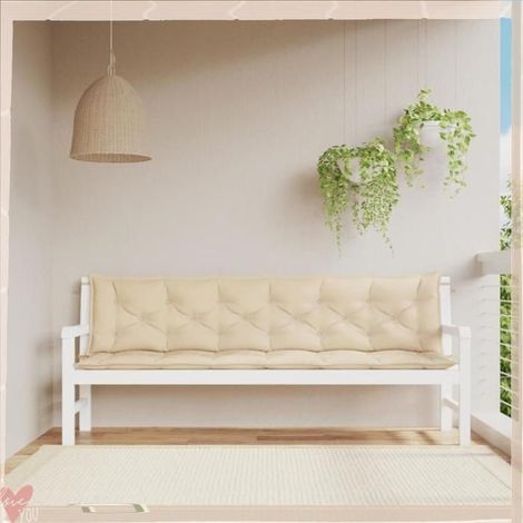 Coussin de banc - VINGVO - 361738 - Beige - 200x50x7 cm - Lot de 2 (1/5)