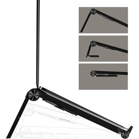 Verstellbarer Laptopständer mit perforiertem Design zur Wärmeableitung und tragbarem Design, perfekt für Reisen und den Bürogebrauch.