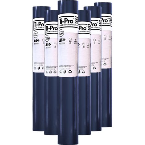 TI-Pro Blue Hard Floor Protector Film Roll 600mm x 50m - Self-Adhesive Waterproof Protective Film for Wood, Tile, Laminate, 6 Pack (1/5)