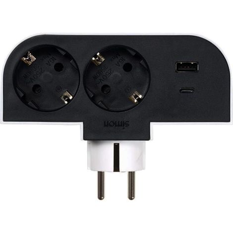 SIMON simon adaptador giratorio plug1t+usb a+c 30 w cl610311