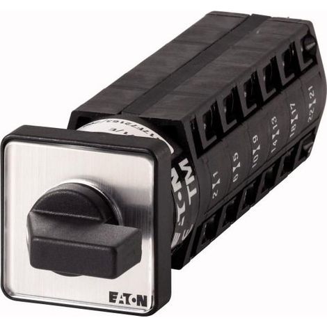 Inverseurs Contacts: 12 10 A plastron: 1-2 60 ° à accrochage Montage encastré EATON TM-6-8370/E