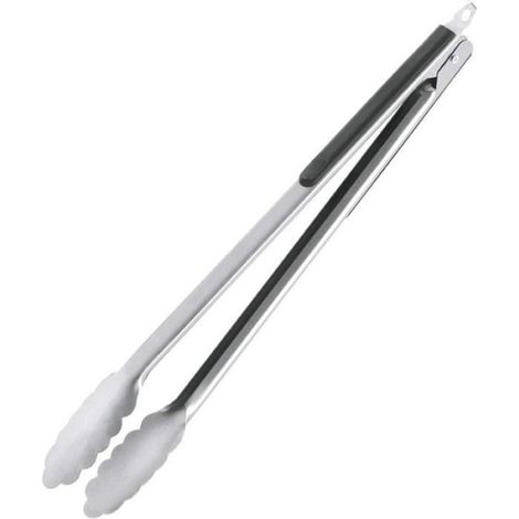 1 Pince à barbecue,Acier inoxydable et plastique,Poignée antidérapante,Mécanisme de verrouillage,Pour viande poisson légumes charbon (1/2)