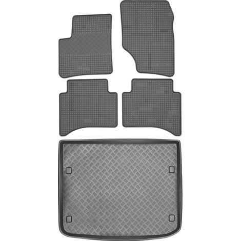 Set di tappetini in gomma per auto e tappetino per bagagliaio per Volkswagen Touareg I SUV dal 2003 al 2010.