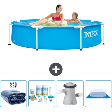 Piscine Intex Cadre Rond - 244 x 51 cm - Bleue - Incluse Accessoire CB1 (1/5)