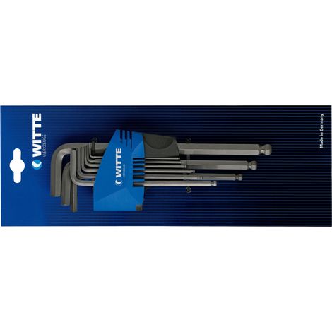 Clés allen witte 9 unités acier chrome-vanadium 1.5-10mm (1/2)
