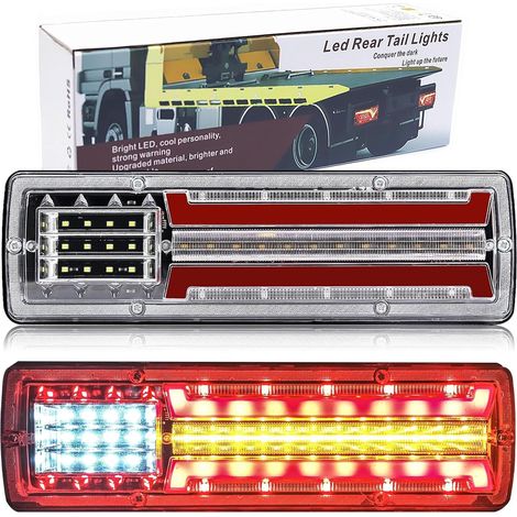 APEX Lot de 2 feux arrière LED multifonctions pour camions, tracteurs, pick-ups, camping-cars et caravanes - 12 V (1/5)